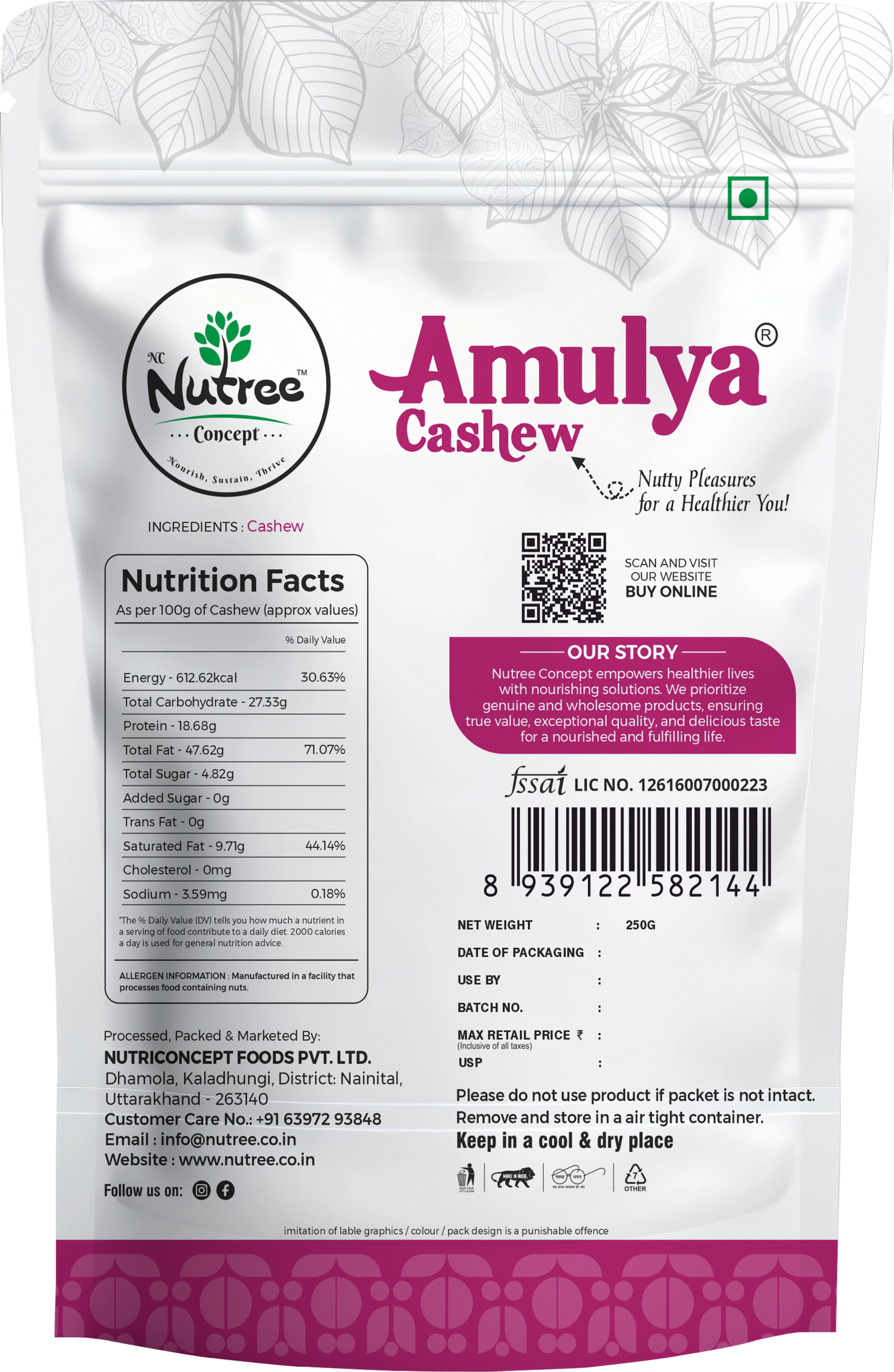 Amulya Premium Cashews W320 - Indulge in Exquisite Nutty Perfection!