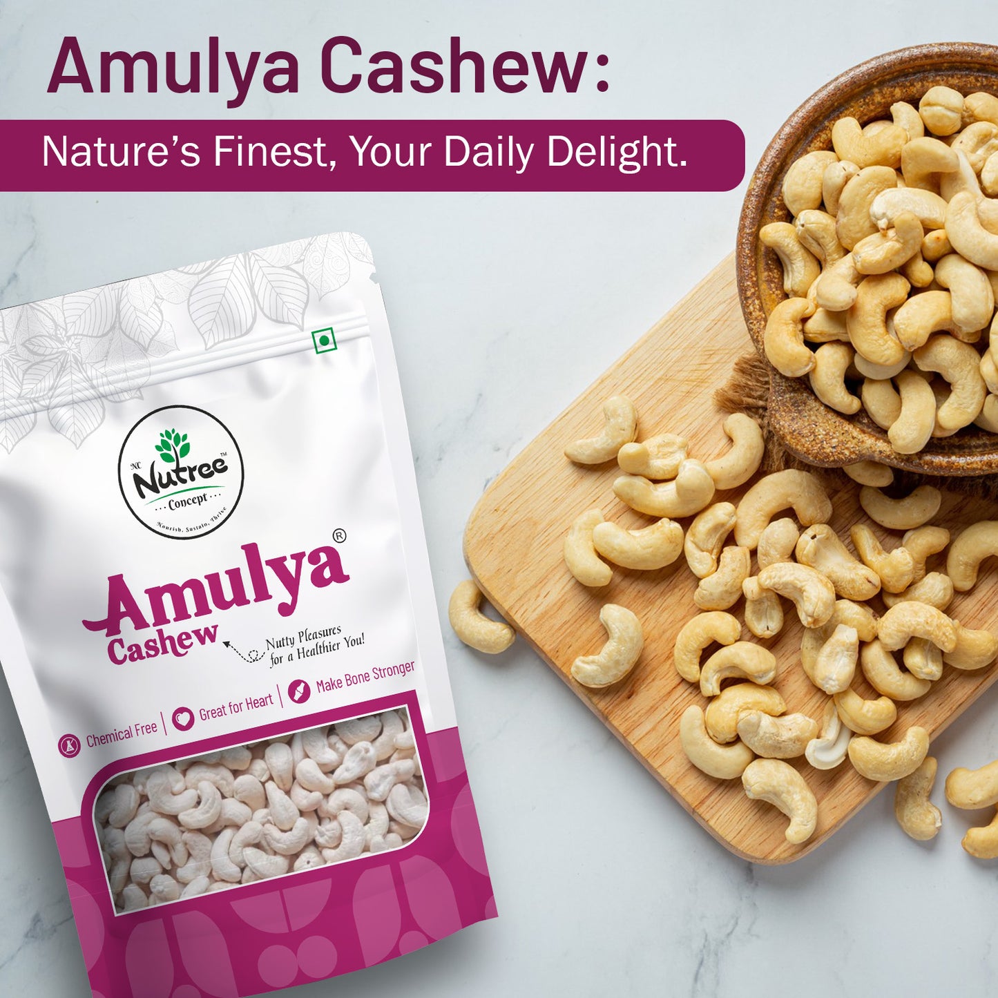 Amulya Premium Cashews W320 - Indulge in Exquisite Nutty Perfection!