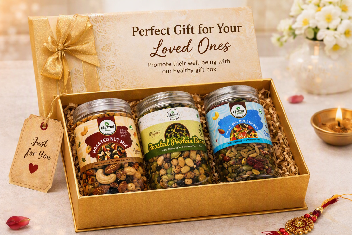 Nutree Festive Healthy Snack Combo | 3 Premium Nut & Protein Jars