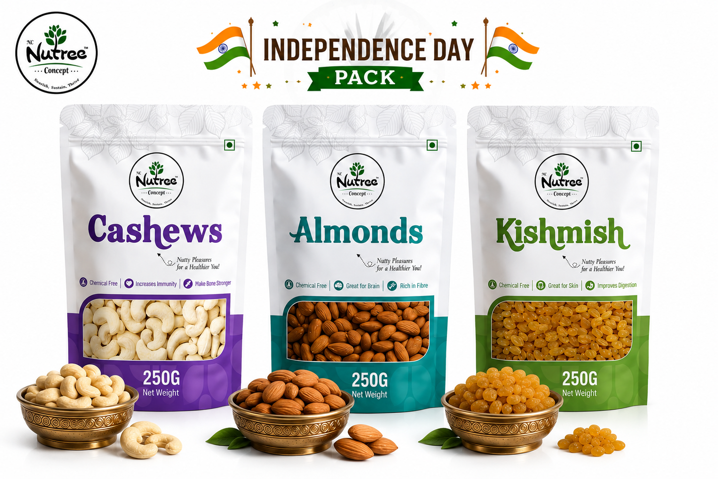 Nutree Tiranga Dry Fruits Combo – A Taste of India’s Pride