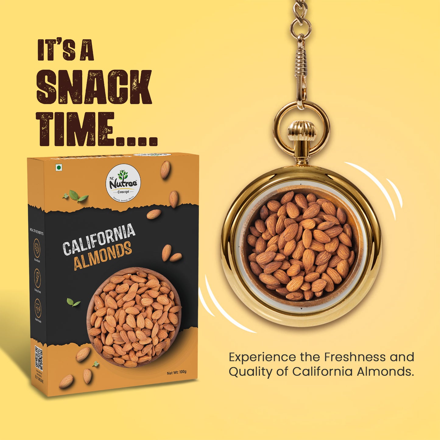 Roasted & Salted Almonds 100g Pack