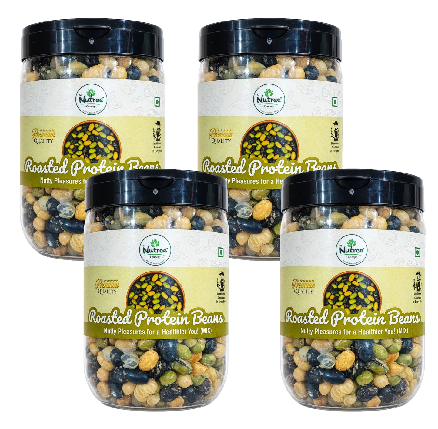 Nutree Power Protein Roasted Beans – 200g | High Protein Healthy Snack