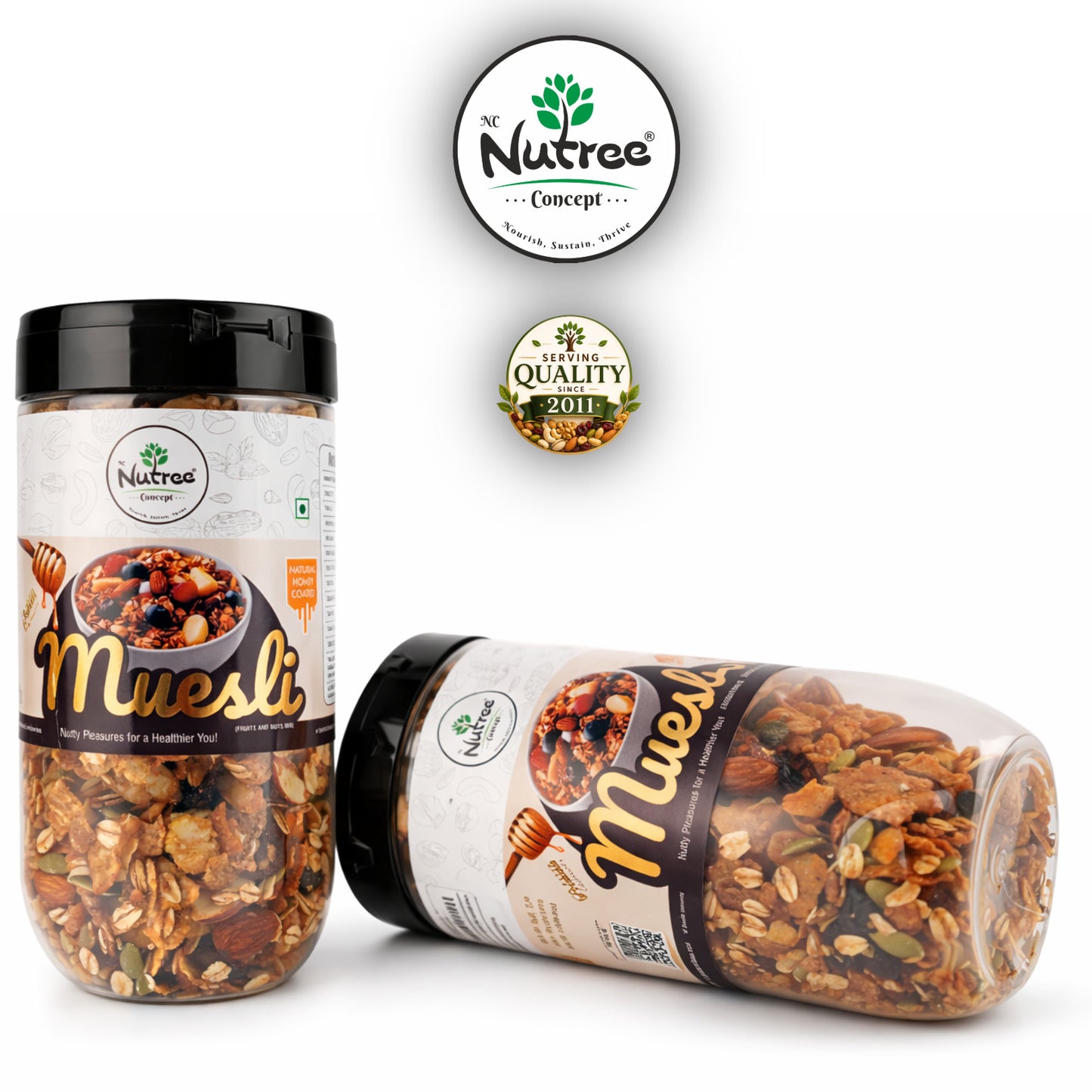 Nutree Deluxe Fruits & Nuts Muesli 700g | Twin Pack (2x350g) | Rich in Fiber & Protein