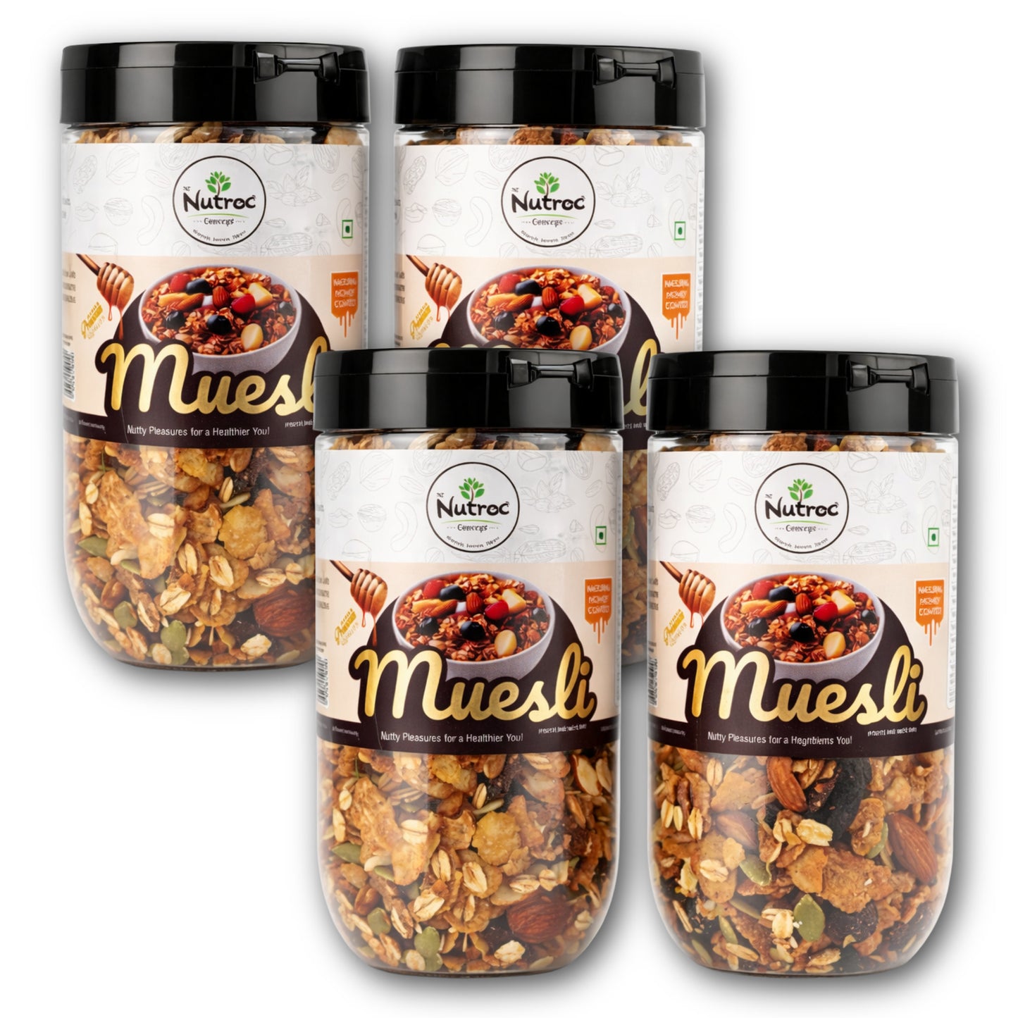 Nutree Deluxe Fruits & Nuts Muesli 700g | Twin Pack (2x350g) | Rich in Fiber & Protein
