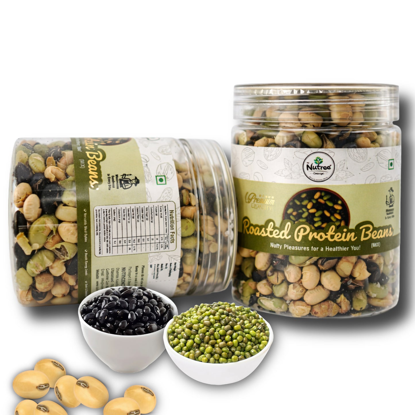Nutree Power Protein Roasted Beans – 200g | High Protein Healthy Snack