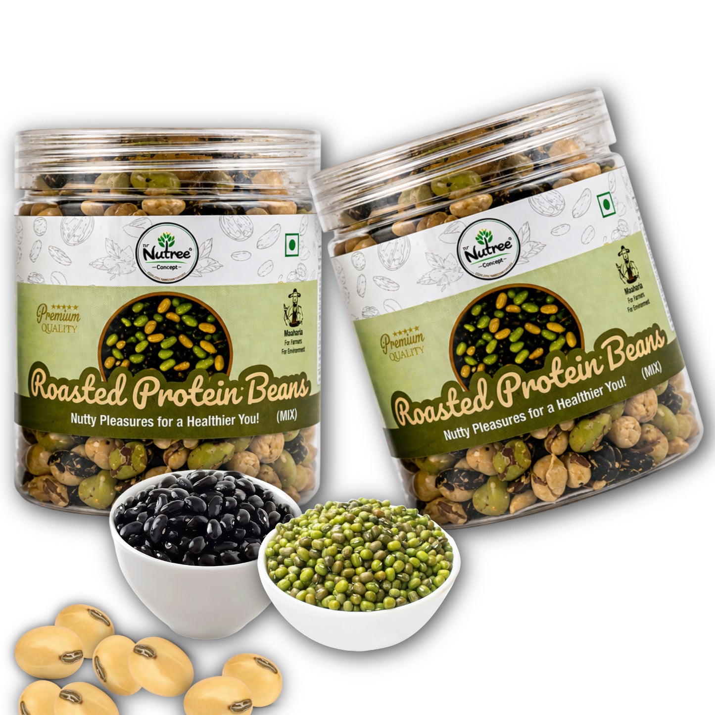 Nutree Power Protein Roasted Beans – 200g | High Protein Healthy Snack